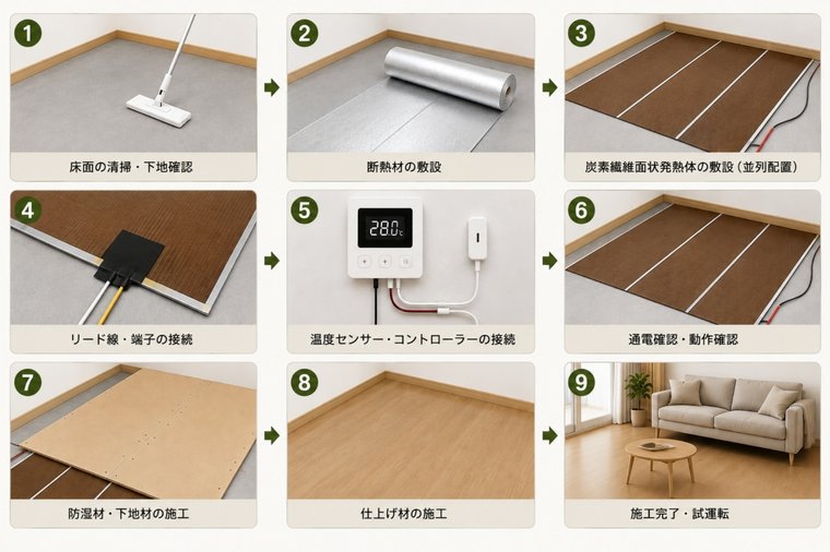 炭素繊維面状発熱体 標準施工方法